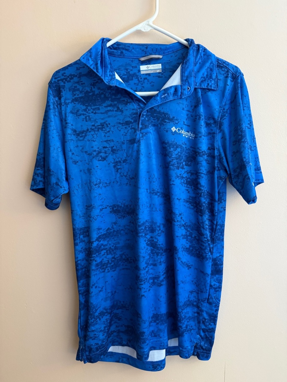 Columbia Blue Digital Camo Polo Shirt